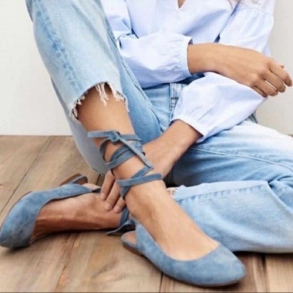 Madewell Blue Suede Flats